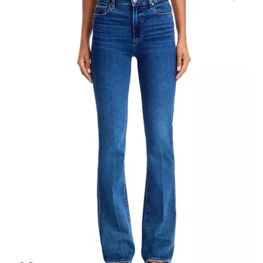 PAIGE Classic Blue Wide Leg Jeans High Rise Laurel Canyon
